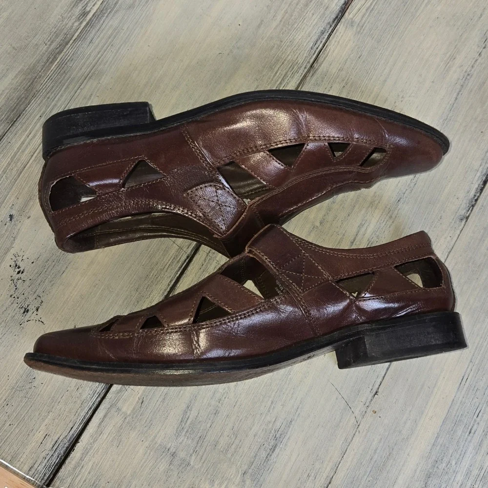 Stacy Adams Mens Brown Leather Gladiator Sandals Dress Shoes Size‎ 10